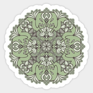 Sage Green Lotus Mandala Sticker